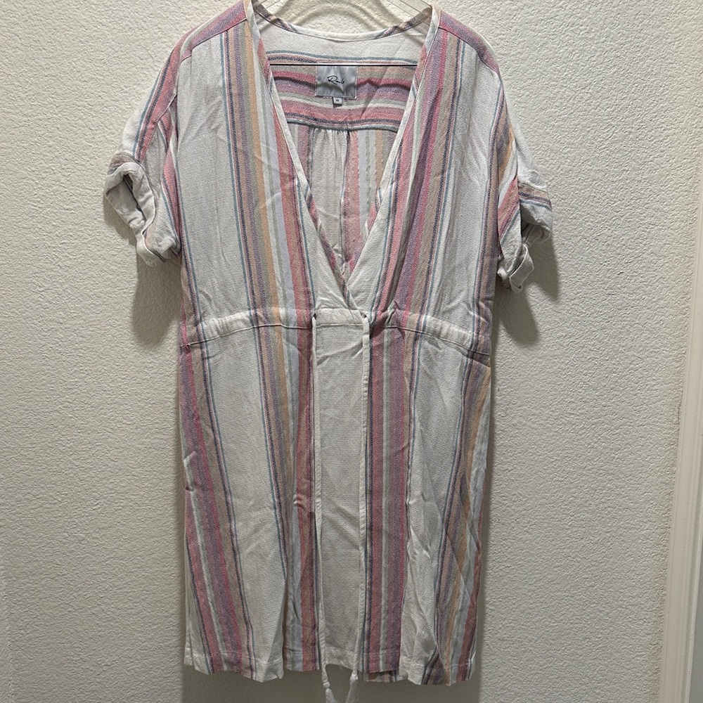 Rails Striped V-Neck Mini Dress